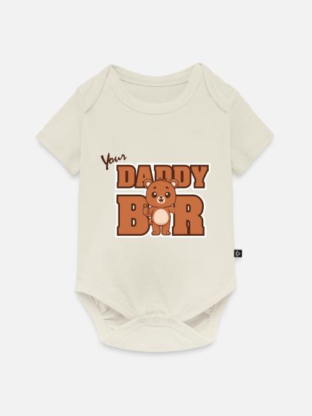 Daddy Bär - Baby Premium Kurzarmbody - Naturweiß