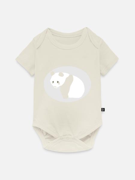 Großer Panda - Baby Premium Kurzarmbody - Naturweiß