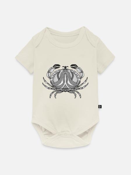 Krebs - Baby Premium Kurzarmbody - Naturweiß