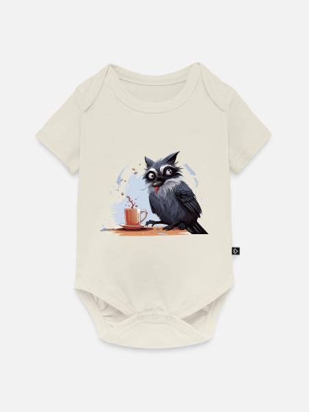 Der Koffein-Eindringling - Baby Premium Kurzarmbody - Naturweiß