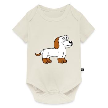 Dog Stands Cute Little Happy Puppy Pet - Baby Premium short-sleeve bodysuit - off white - Front