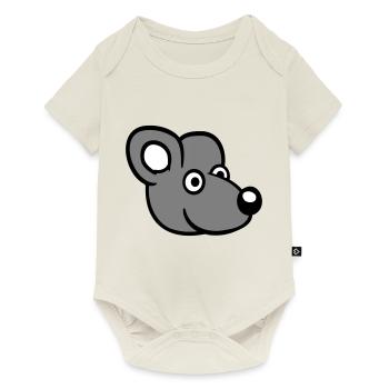 Maus Mäuschen Süße Kleine Ratte Nager Lustig Comic - Baby Premium Kurzarmbody - Naturweiß - Vorne