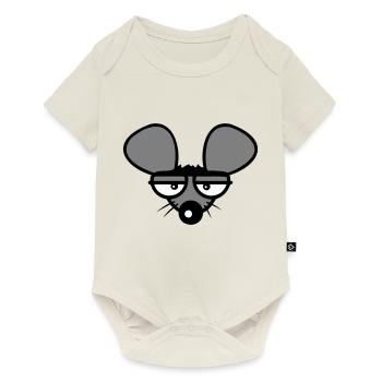 Mouse looks angry angry frustrated angry aggressive - Baby Premium short-sleeve bodysuit - off white - Front