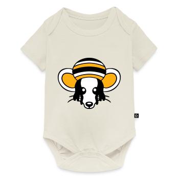 Souris Raggae Jamaica Chapeau Rasta Lure Chill Hat - Body à manches courtes Premium Bébé - blanc cassé - Devant