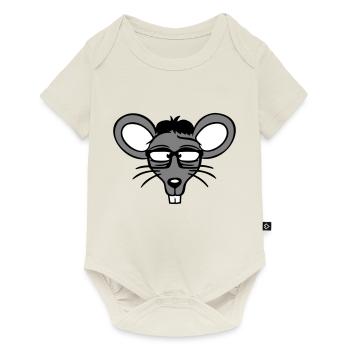 souris nerd geek hornglasses intelligent intelligent freak - Body à manches courtes Premium Bébé - blanc cassé - Devant