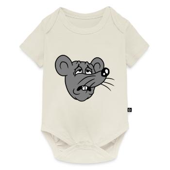 Mouse exhausted sad desperately tired suffering sweet - Baby Premium short-sleeve bodysuit - off white - Front