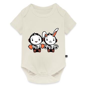 Bunny Bird Chick 2 Gamer Gaming Play Controller - Baby Premium short-sleeve bodysuit - off white - Front