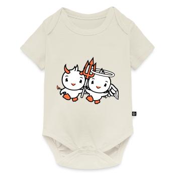Birds Angel Sky Devil Horns Satan Hell Evil - Baby Premium short-sleeve bodysuit - off white - Front