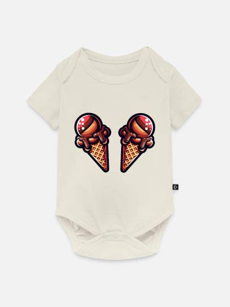 Eiscreme - Baby Premium Kurzarmbody - Naturweiß
