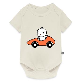 Bird Drives Fast Car Racing Car Sport Racing - Baby Premium short-sleeve bodysuit - off white - Front