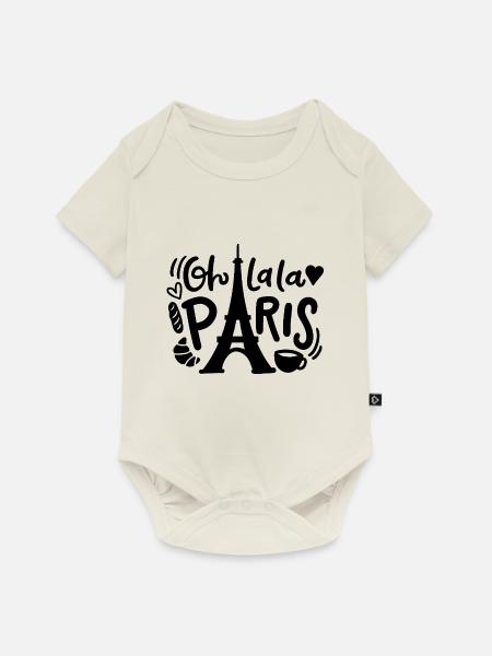Oh lala Paris - Baby Premium Kurzarmbody - Naturweiß