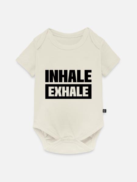 INHALE EXHALE - Baby Premium Kurzarmbody - Naturweiß