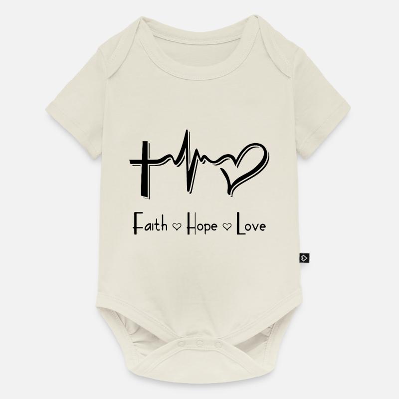 Foi Amour Espérance - Body à manches courtes Premium Bébé - blanc cassé
