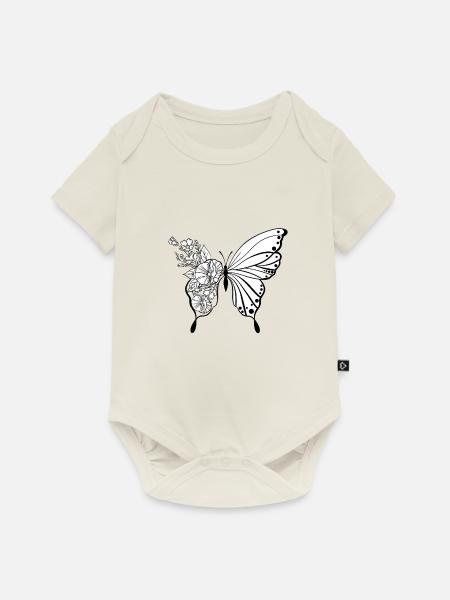 Schmetterling - Baby Premium Kurzarmbody - Naturweiß
