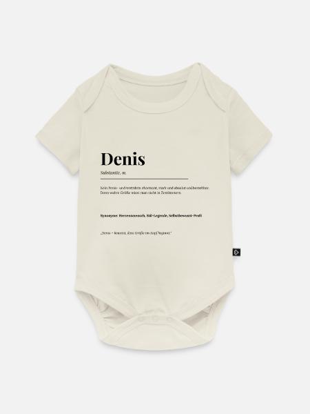 Denis - Baby Premium Kurzarmbody - Naturweiß