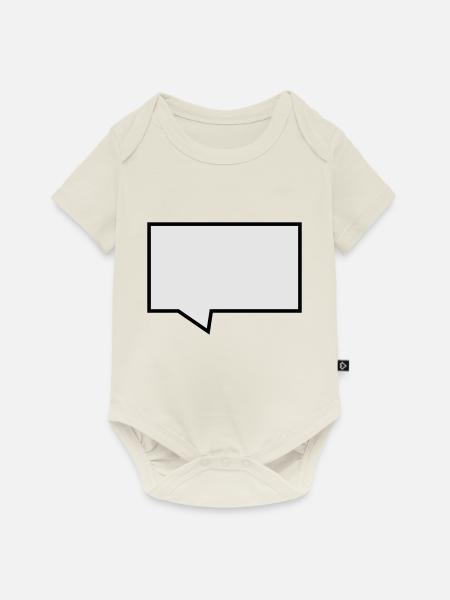 Sprechblase - Baby Premium Kurzarmbody - Naturweiß