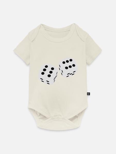 Wuerfel - Baby Premium Kurzarmbody - Naturweiß