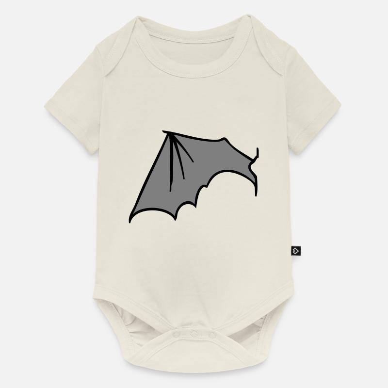batwing_left_grey - Baby Premium Kurzarmbody - Naturweiß