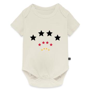 4 Sterne für Schwarz rot gold / 4 stars (3c) - Baby Premium short-sleeve bodysuit - off white - Front