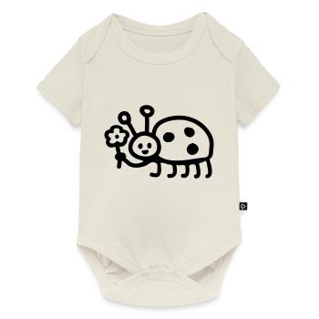 Ladybug - Flower - Line - Baby Premium short-sleeve bodysuit - off white - Front