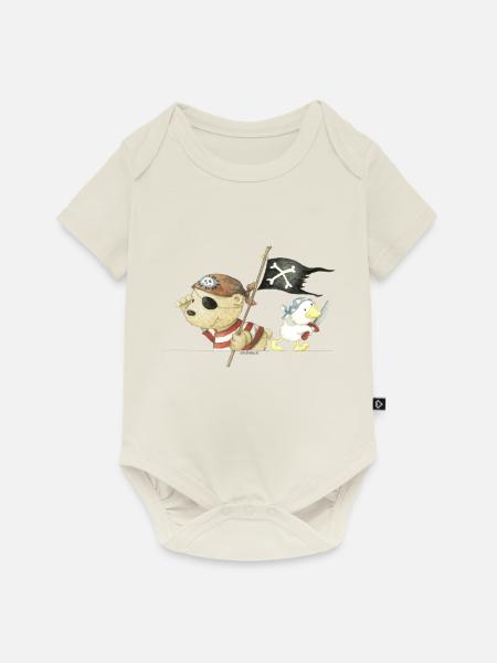 PP_Pirat_05 - Baby Premium Kurzarmbody - Naturweiß