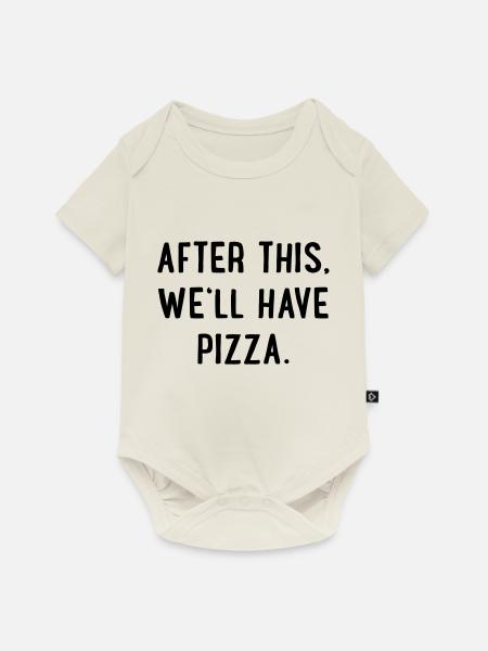pizza - Baby Premium Kurzarmbody - Naturweiß