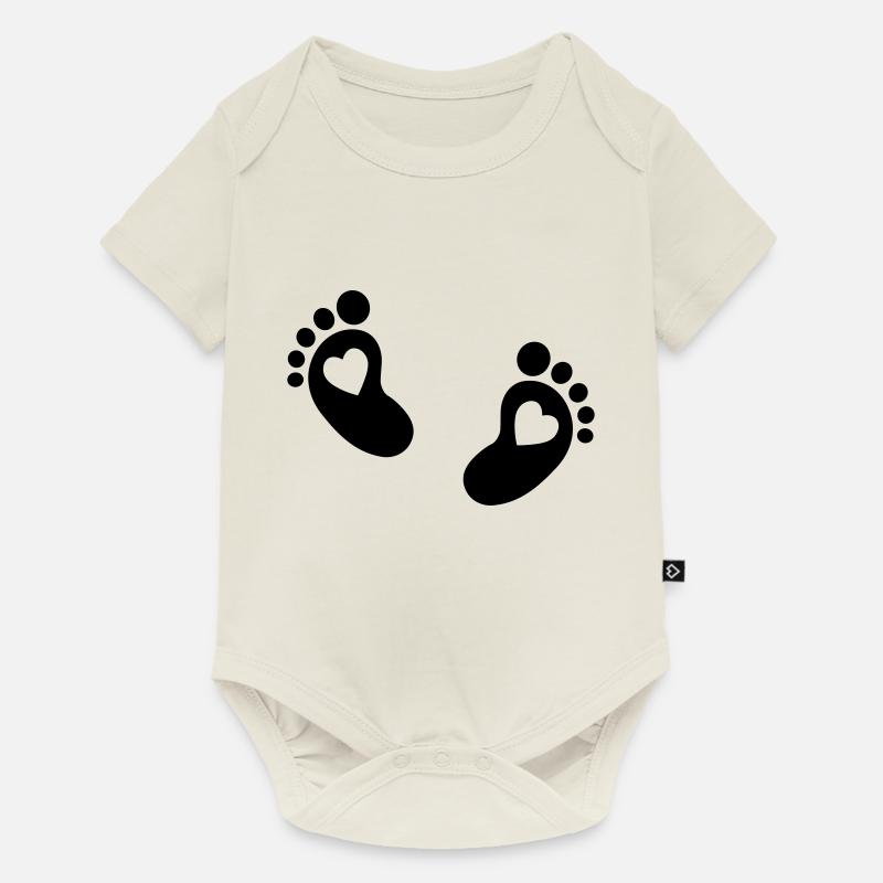 Bébé pieds - Body à manches courtes Premium Bébé - blanc cassé