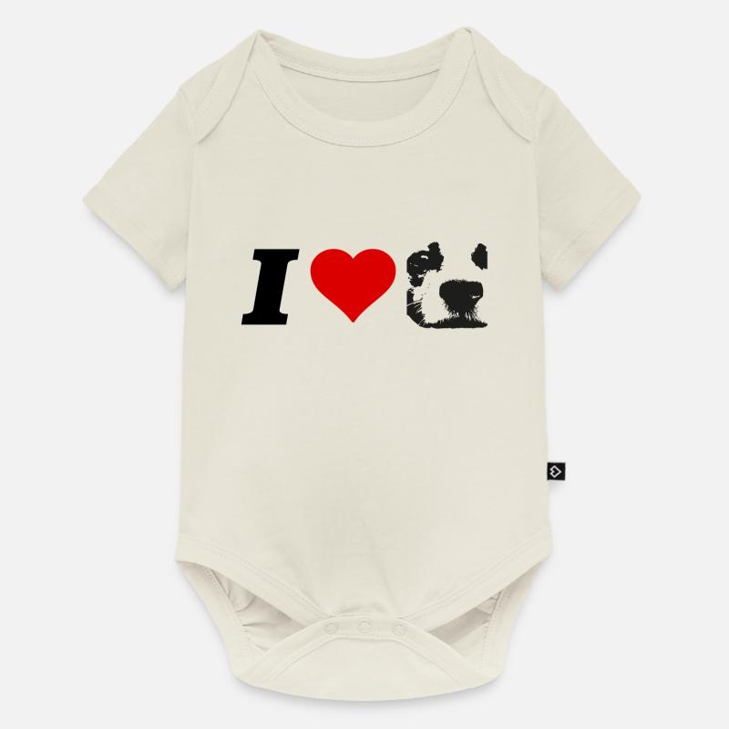 J'aime Jack Russel - Body à manches courtes Premium Bébé - blanc cassé