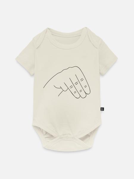 Handzeichen - Baby Premium Kurzarmbody - Naturweiß