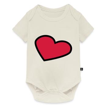 perspective_heart_outline_2c - Baby Premium short-sleeve bodysuit - off white - Front