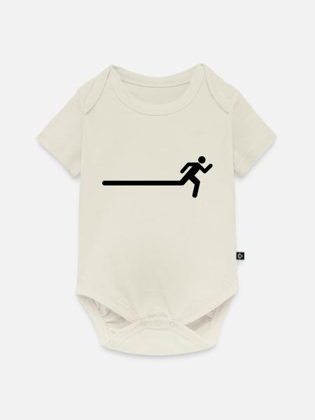 Run fast man - Baby Premium Kurzarmbody - Naturweiß