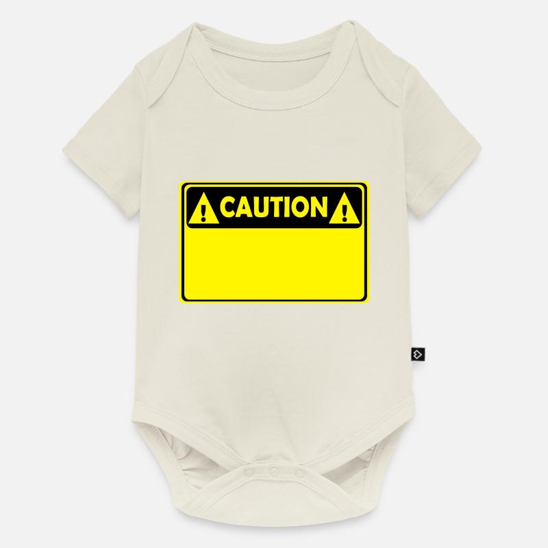 CAUTION - Baby Premium Kurzarmbody - Naturweiß