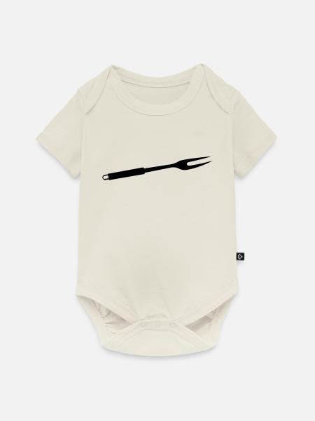 GRILLGABEL Grillbesteck - Baby Premium Kurzarmbody - Naturweiß