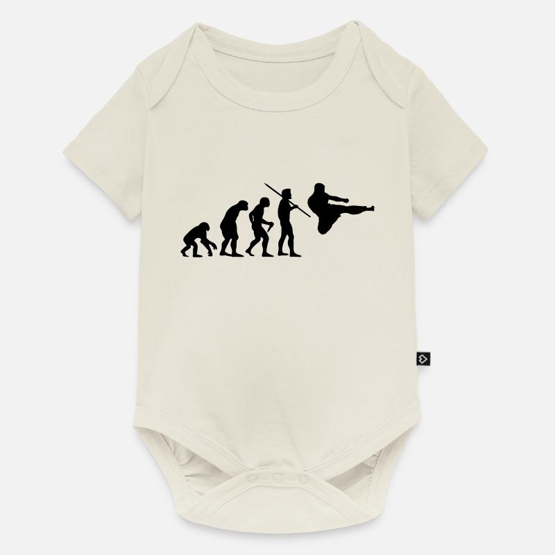 Évolution de l'homme - Arts martiaux - Body à manches courtes Premium Bébé - blanc cassé