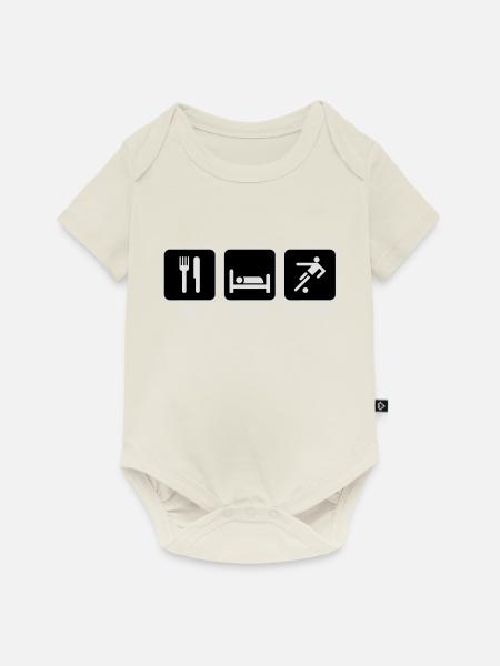 Fußball - Baby Premium Kurzarmbody - Naturweiß