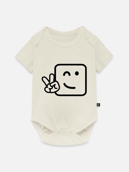 Cooles Gesicht - Baby Premium Kurzarmbody - Naturweiß