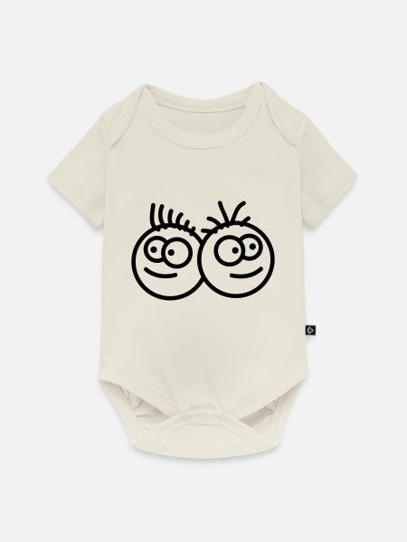 Two Smileys - Baby Premium Kurzarmbody - Naturweiß