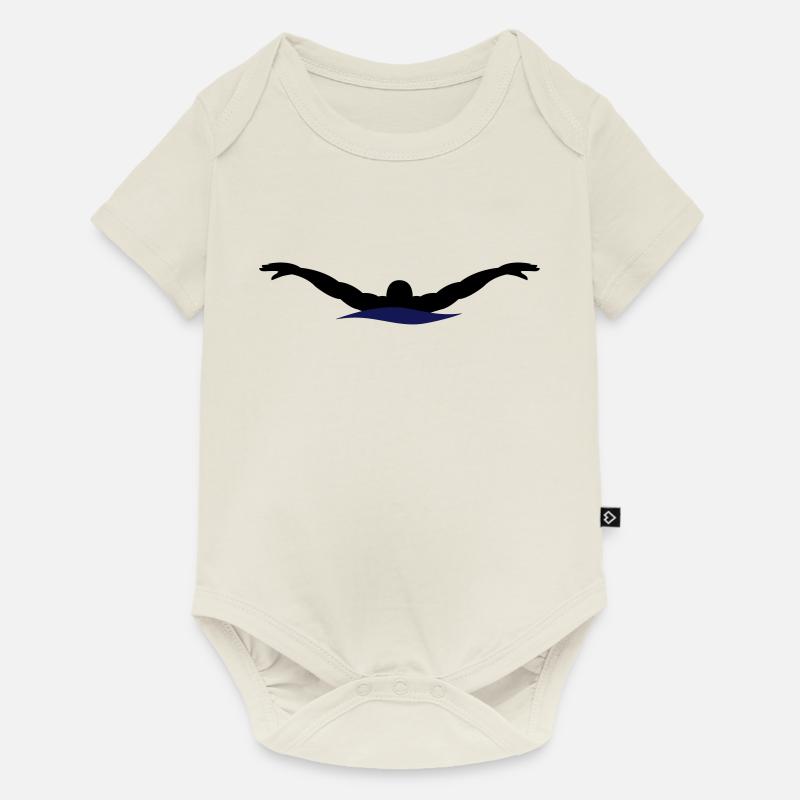 natation - Body à manches courtes Premium Bébé - blanc cassé