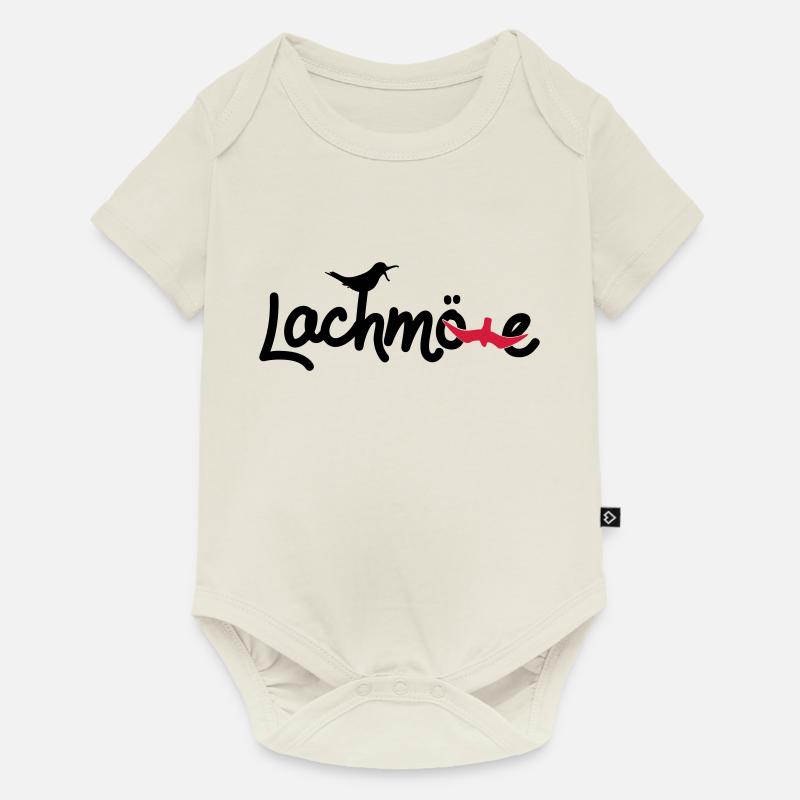 lachmoewe - Baby Premium Kurzarmbody - Naturweiß
