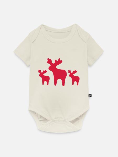 Elch 2 - Baby Premium Kurzarmbody - Naturweiß