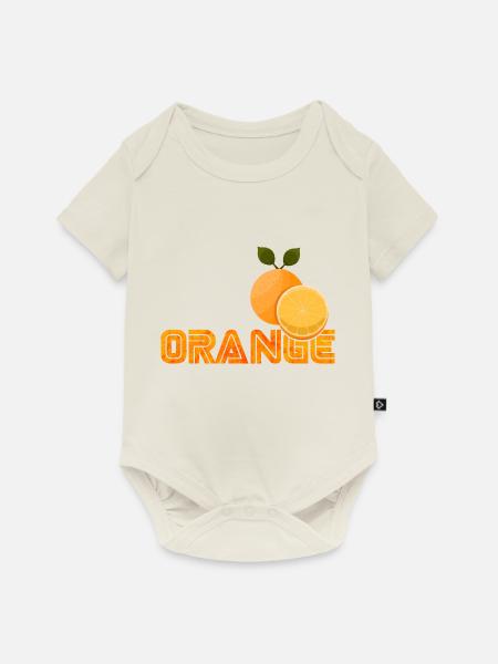 Orange - Baby Premium Kurzarmbody - Naturweiß