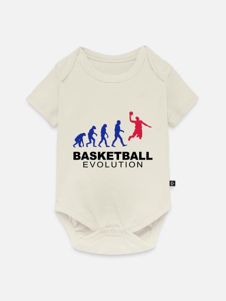 Basketball evolution - Baby Premium Kurzarmbody - Naturweiß