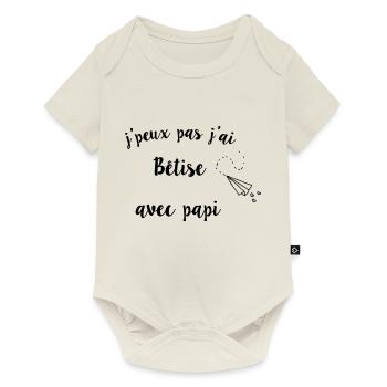 Ich kann nicht mit Papi dumm sein - Baby Premium Kurzarmbody - Naturweiß - Vorne