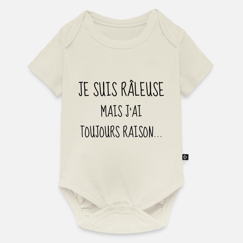 Râleuse - Raleuse - Citation - Humour - Comique - Body à manches courtes Premium Bébé - blanc cassé