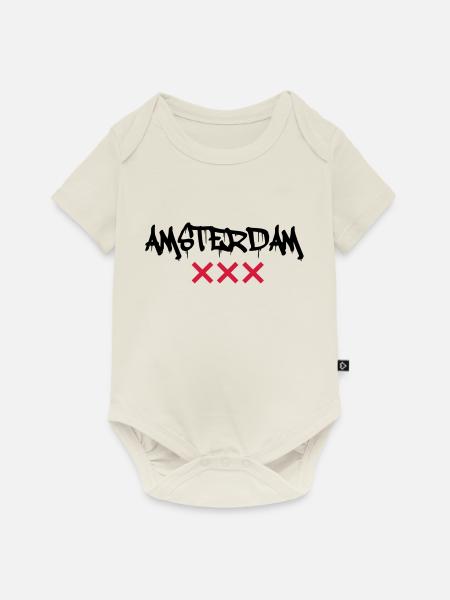 amsterdam - Baby Premium Kurzarmbody - Naturweiß