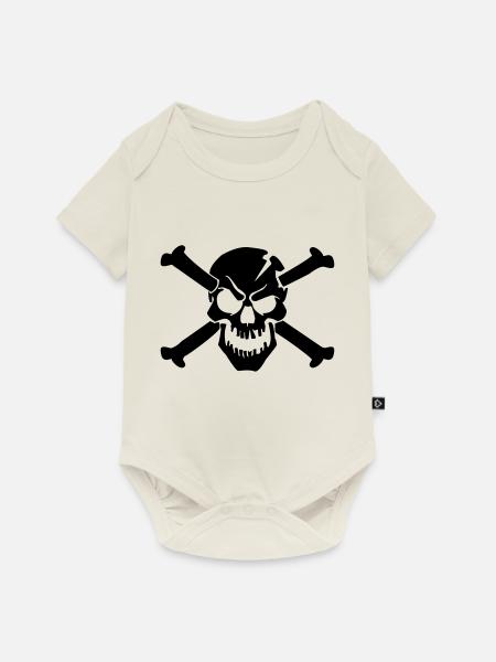 skull bone - Baby Premium Kurzarmbody - Naturweiß