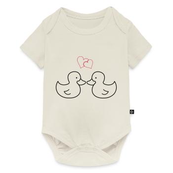 enten_verliebt - Baby Premium short-sleeve bodysuit - off white - Front