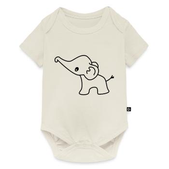 Éléphant mignon bébé éléphant éléphant doux - Body à manches courtes Premium Bébé - blanc cassé - Devant