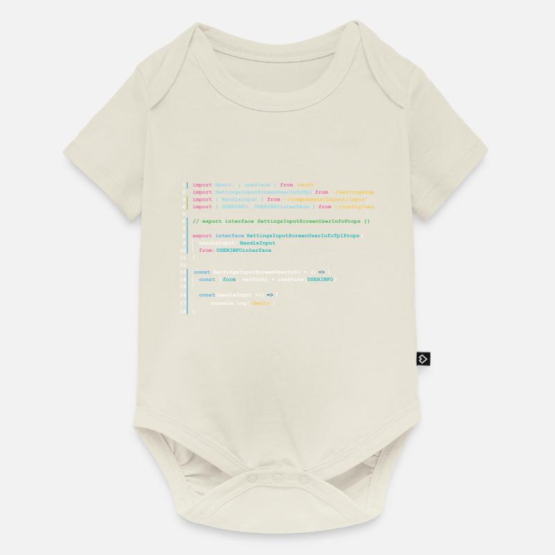 Programmers code in React - Baby Premium Kurzarmbody - Naturweiß
