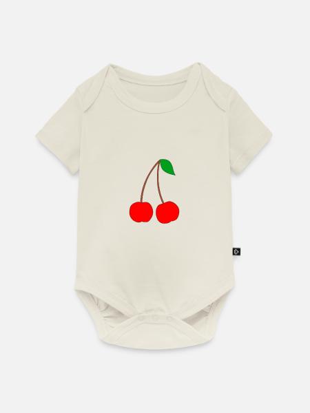 Kirschen - Baby Premium Kurzarmbody - Naturweiß